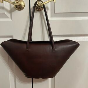Mango- Elegant Brown Genuine Leather Tote Bag